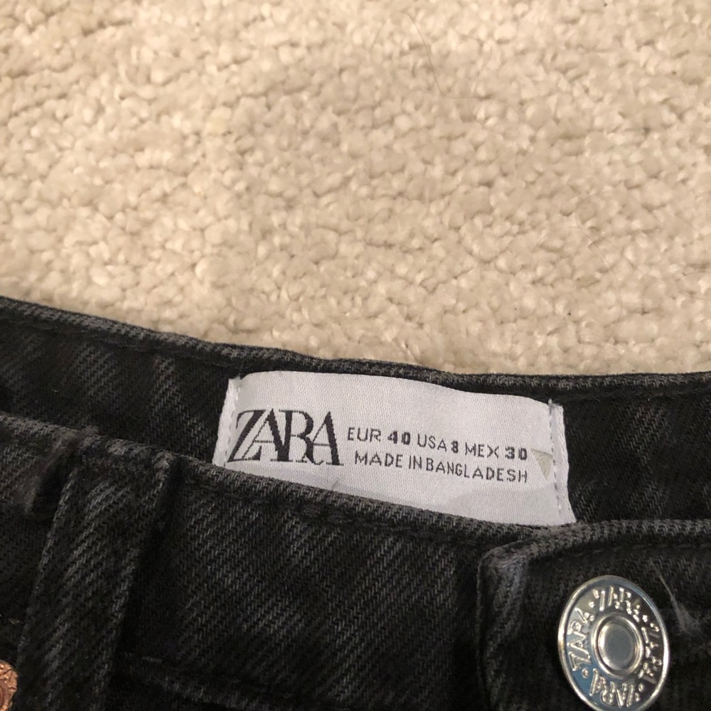 Zara High Rise Denim Shorts - Black - Picture 4 of 5